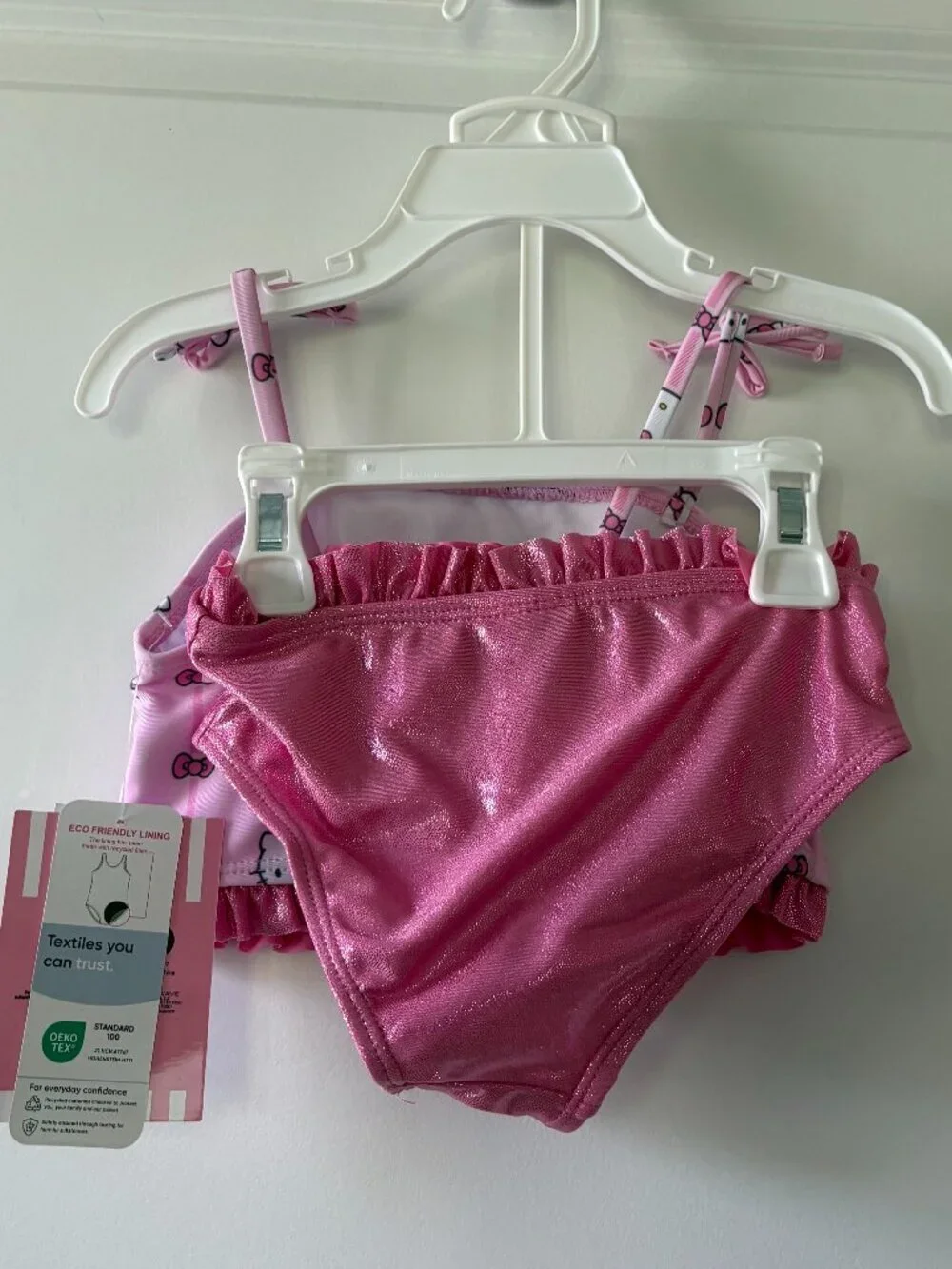 Hello Kitty Character Toddler Girl Shimmer Tankini Two-Piece Swimsuit Size 2T